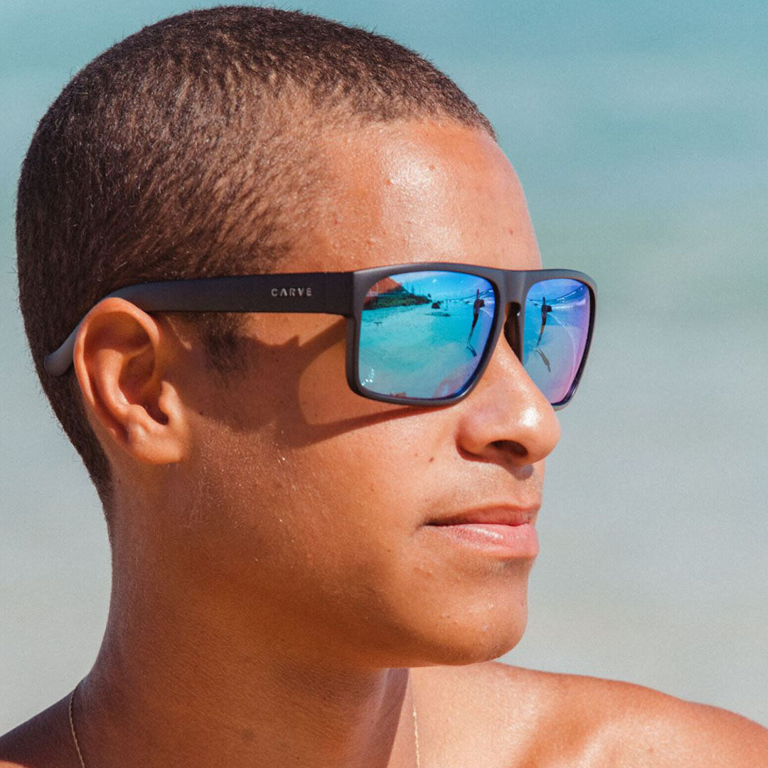 Vendetta - Matte Black Frame Gray Polarized Lens Blue Iridium