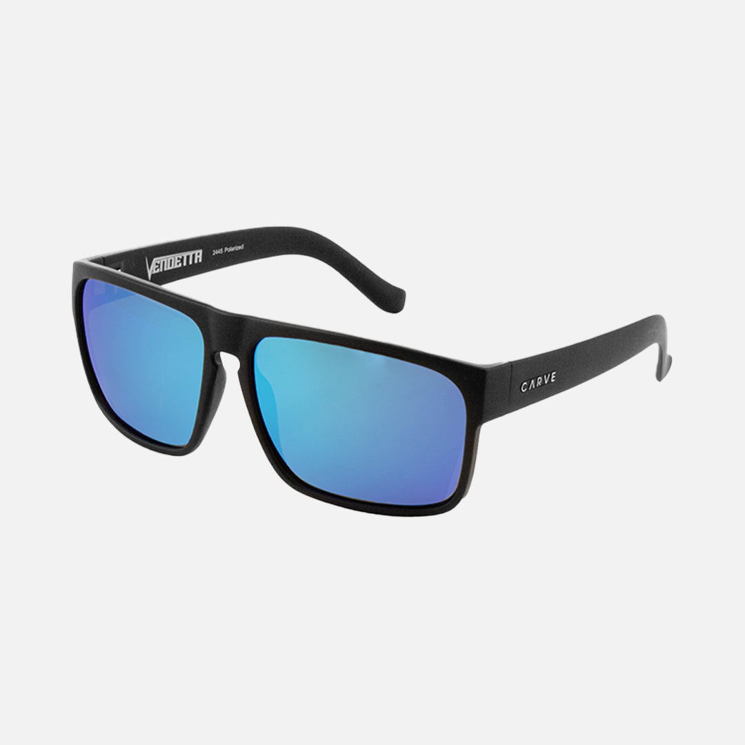 Vendetta - Matte Black Frame Gray Polarized Lens Blue Iridium