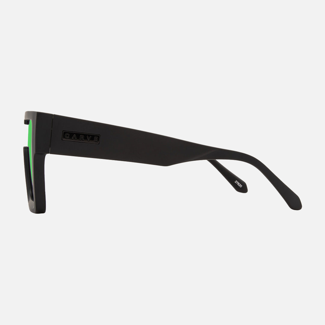 The Vegas - Matt Black Frame with Grey lens with Green Iridium