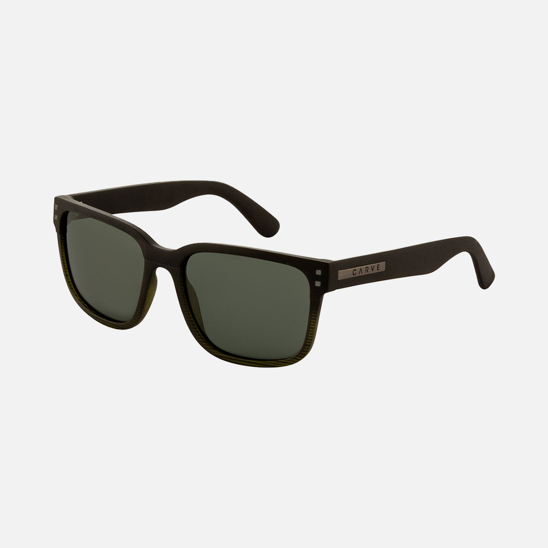 Rivals XL - Matte Black to Olive Streak  Frame with Green Polarized Lens