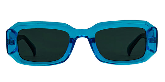 Asher - Gloss Crystal Cyan Frame with Grey Lens