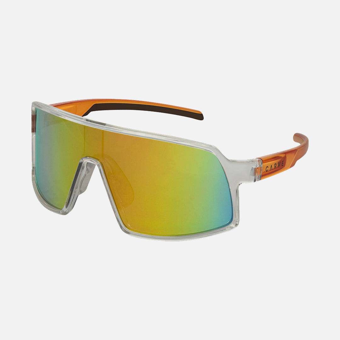 Sierra - Frame: Crystal Clear/Crystal Orange with Orange Temple <br> Lens: Grey Lens with Orange Iridium