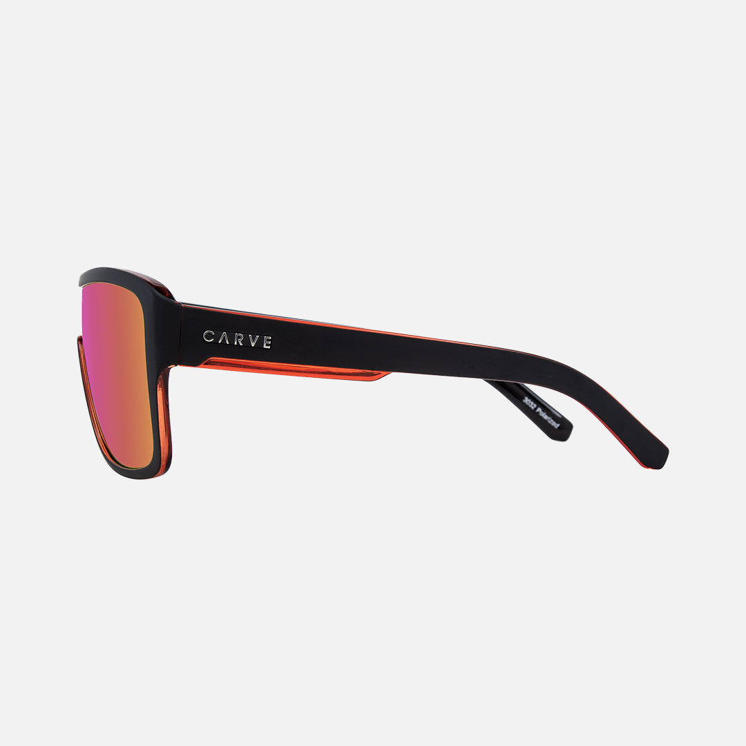 Anchor Beard - Matte Black Outer Frame with Red Crystal inner Trims, Red Iridium Lens
