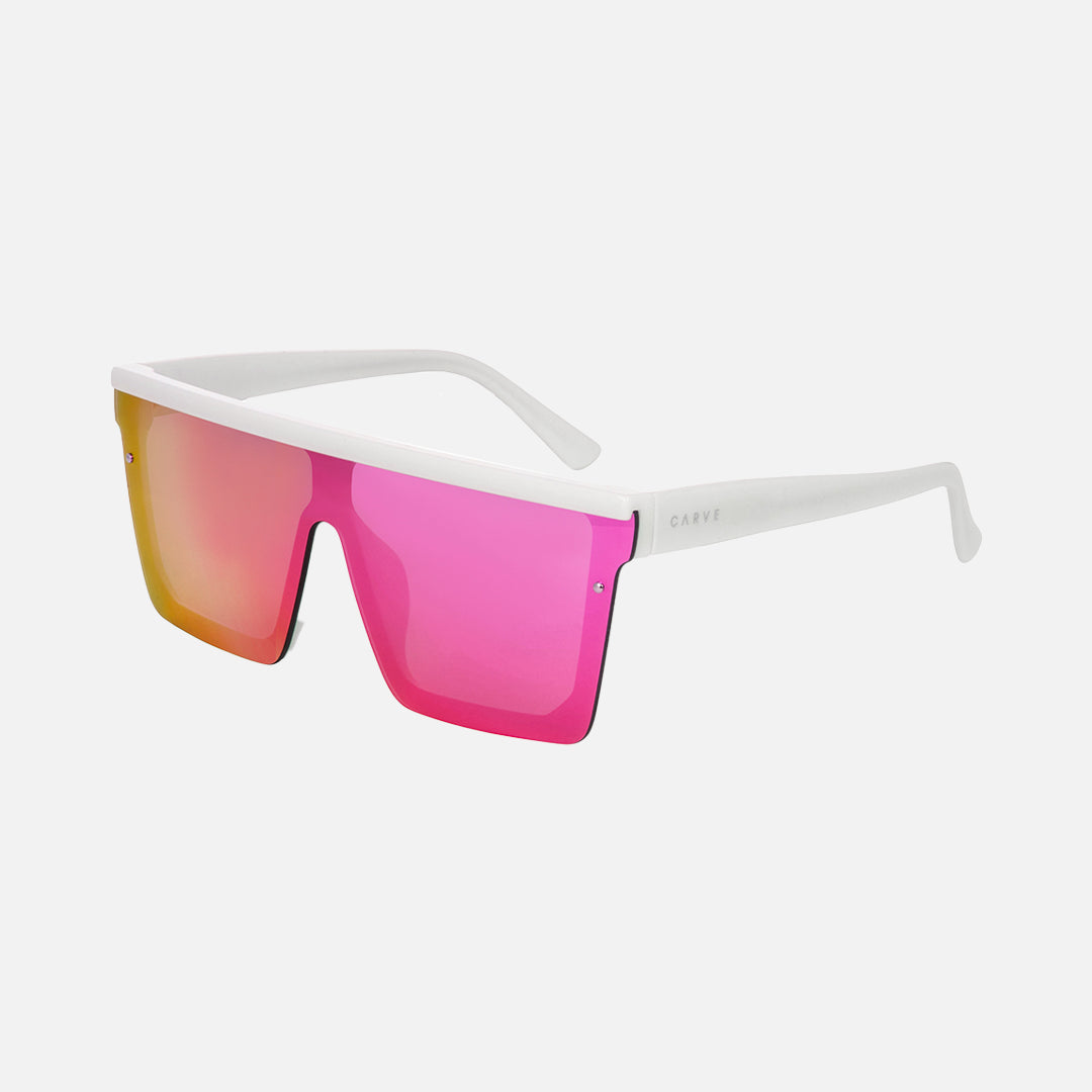 Muse - Gloss White Frame Hot Pink Orange Lens w/Pink Iridium
