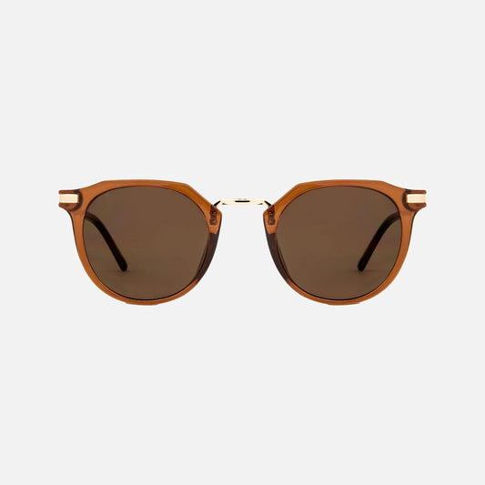 Frankie - Gloss Crystal Tobacco Gold Metal Brown Lens