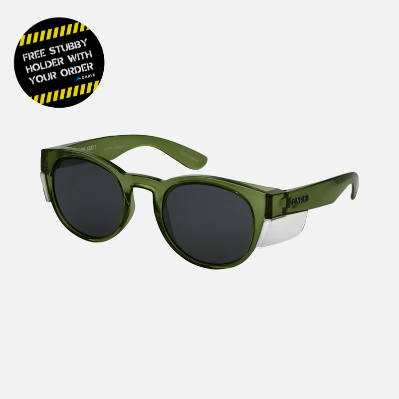 Chippy - Safety Crystal Green Frame - Grey Polarized Lens