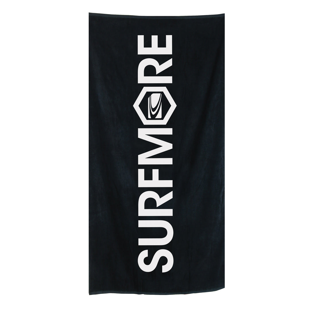 Surf More - Beach Towel - Black