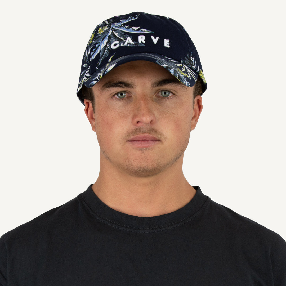 Haku - Curved Cap - Navy Palm