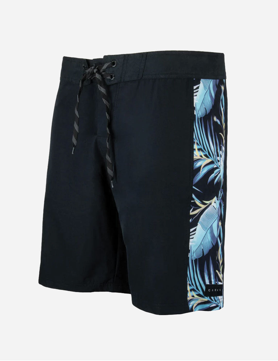 Kirra - Boy's Flat Waist Boardie - Black/Blue