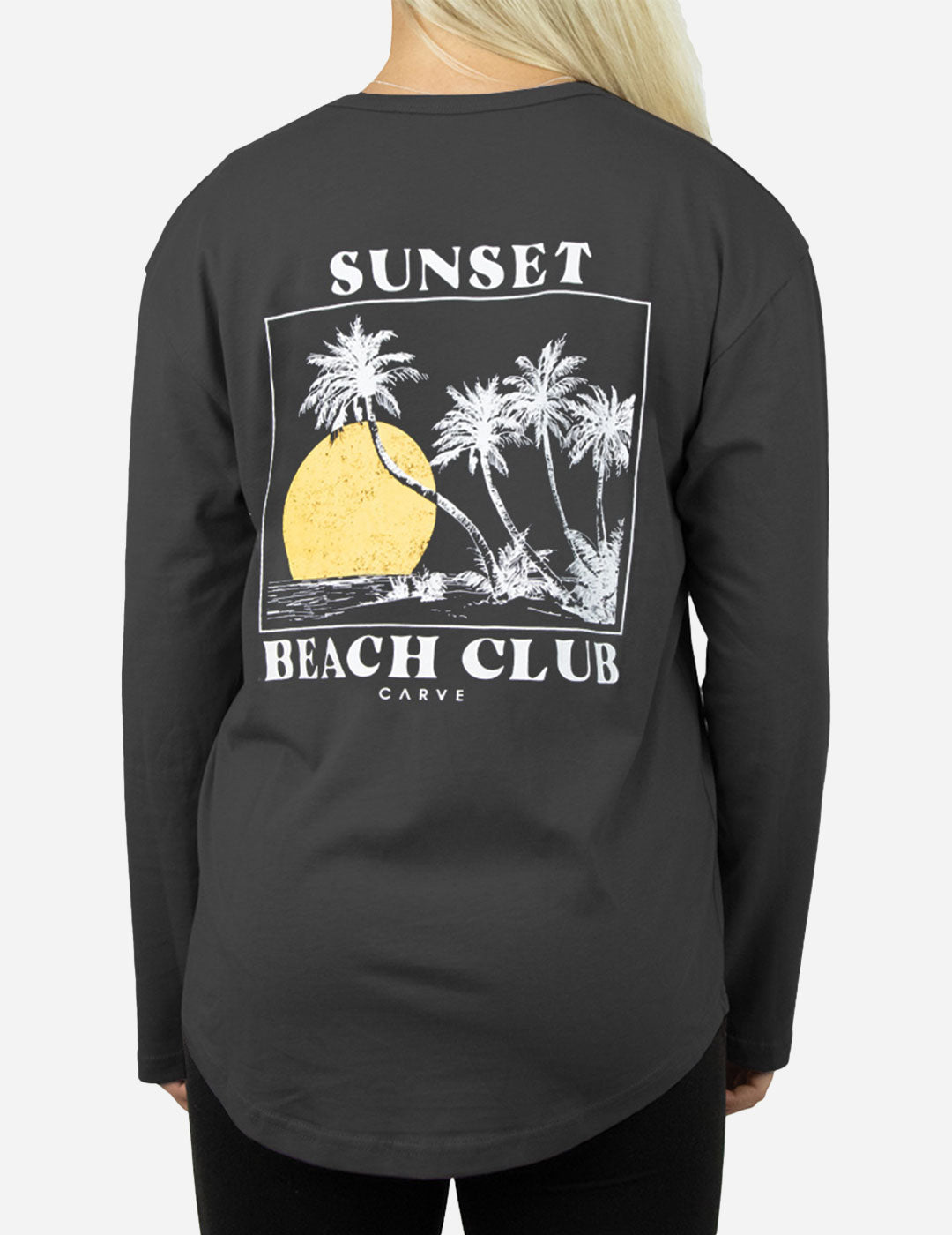 Tropics - Girl's Long Sleeve Tee - Charcoal