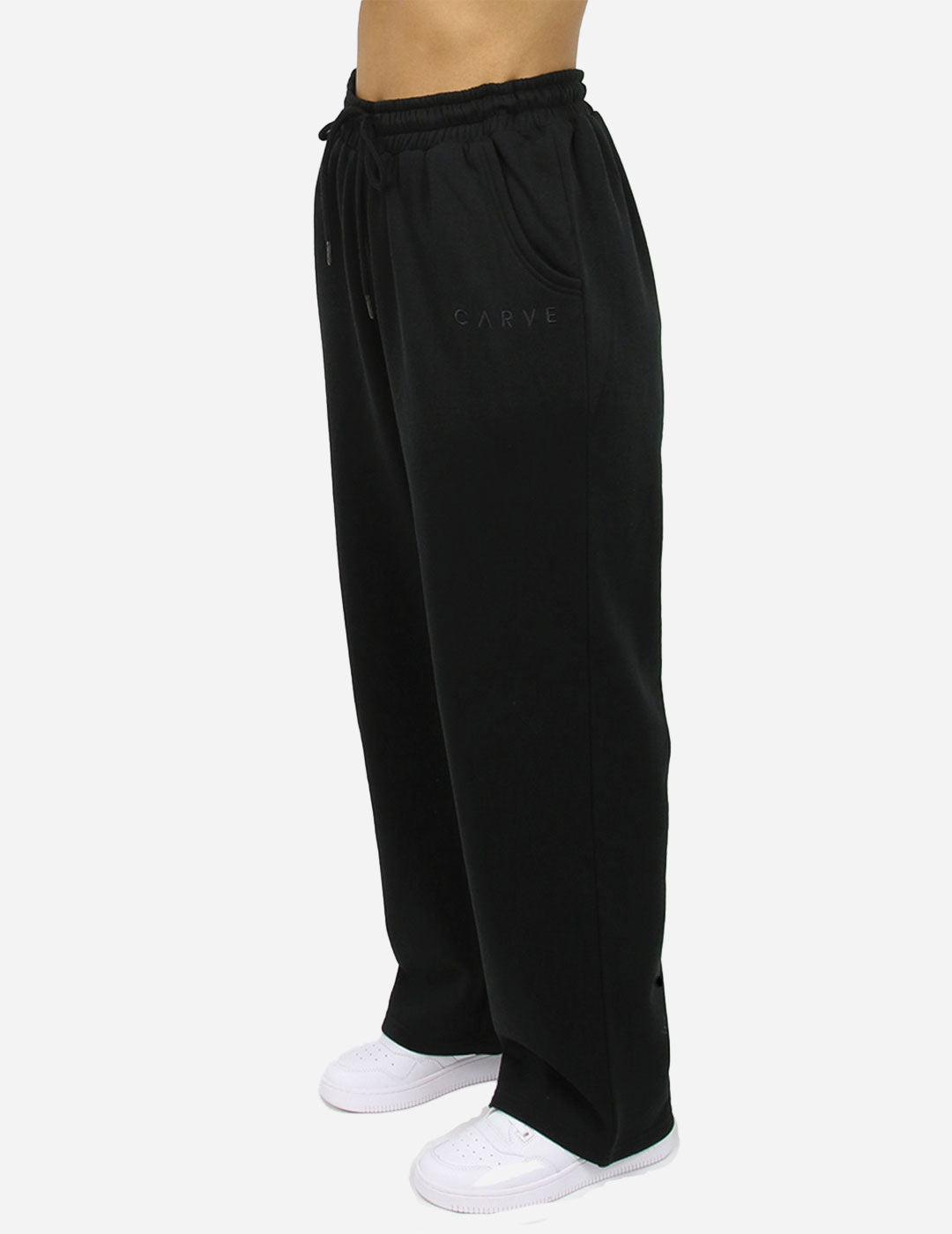 The Standard - Girl's Track Pant with Straight Leg - Washed Black