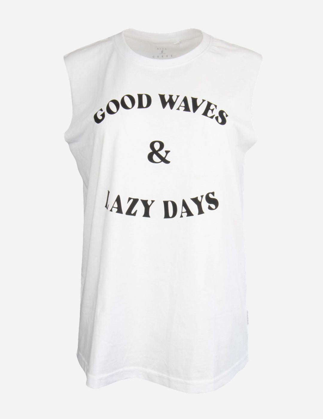 Lazy Days - Women's Boyfriend Muscle Top - White