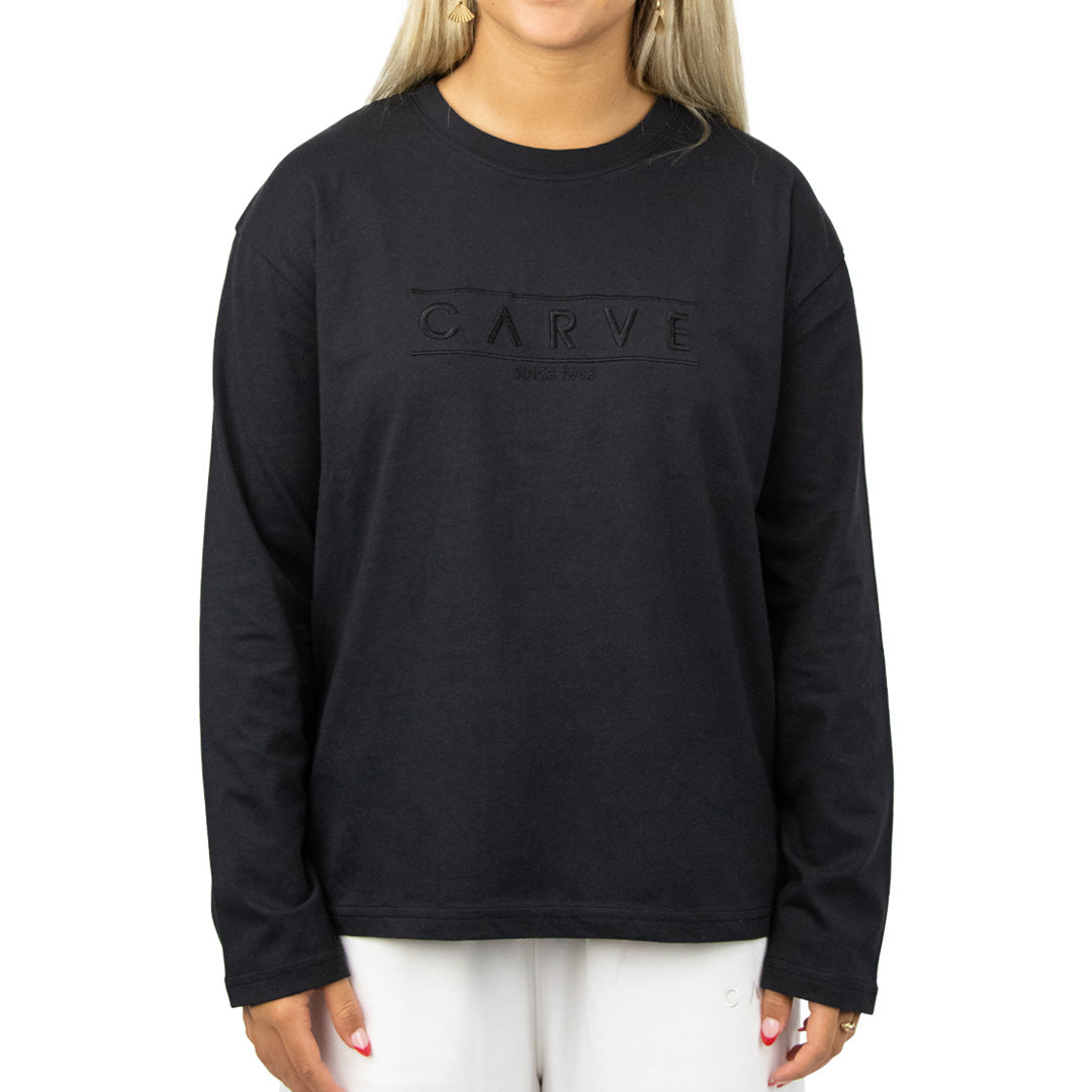 Signature - Women's Long Sleeve Tee - Washed Black