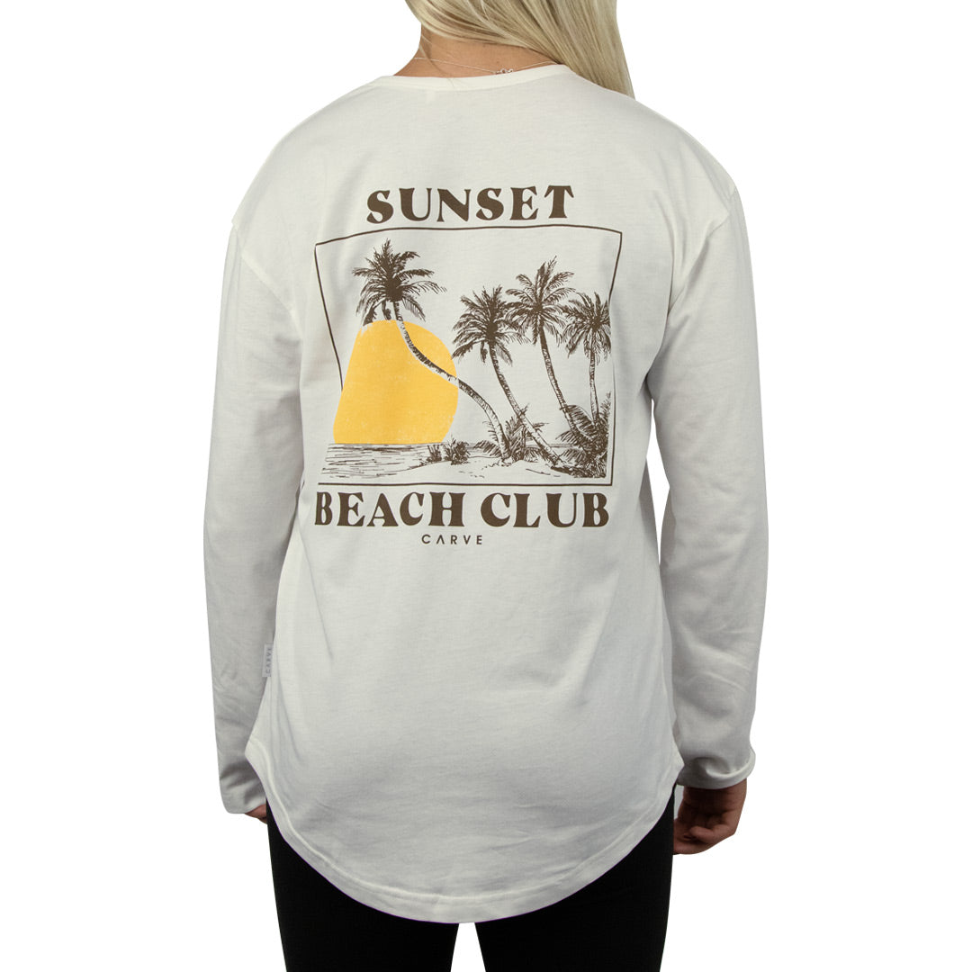 Tropics - Women's Long Sleeve Tee - Whipped Butter