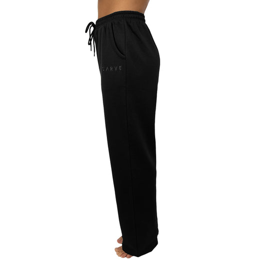 The Standard - Girl's Track Pant with Straight Leg - Washed Black