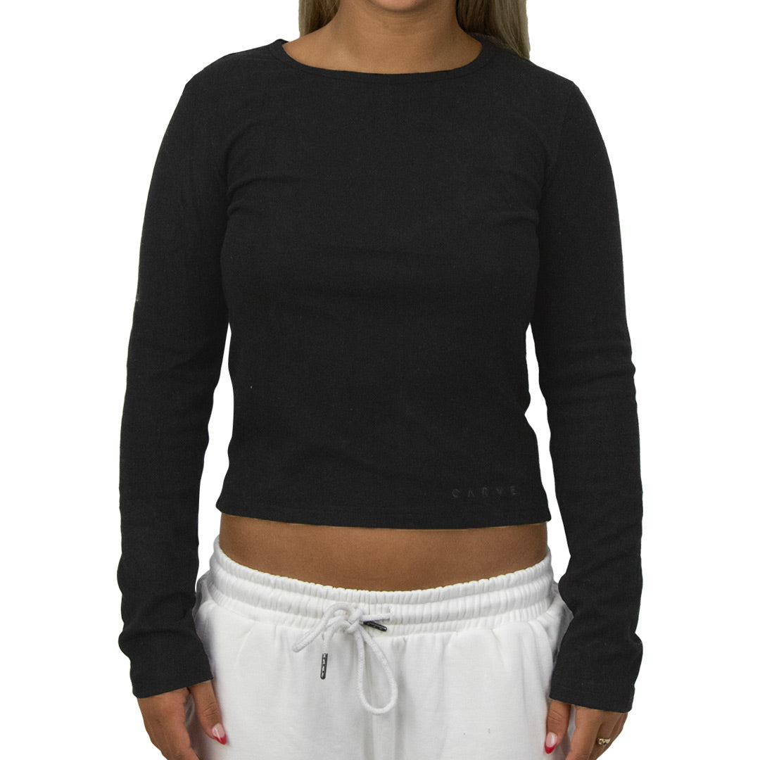 Whisper - Women's Long Sleeve Baby Tee - Black