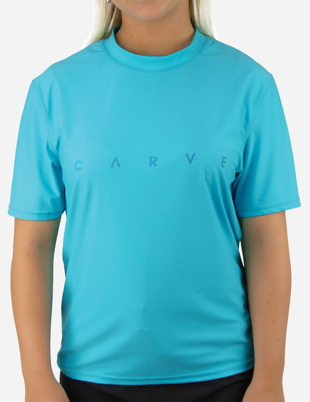 Wipe Out - Womens Short Sleeve Rash Vest - Aqua