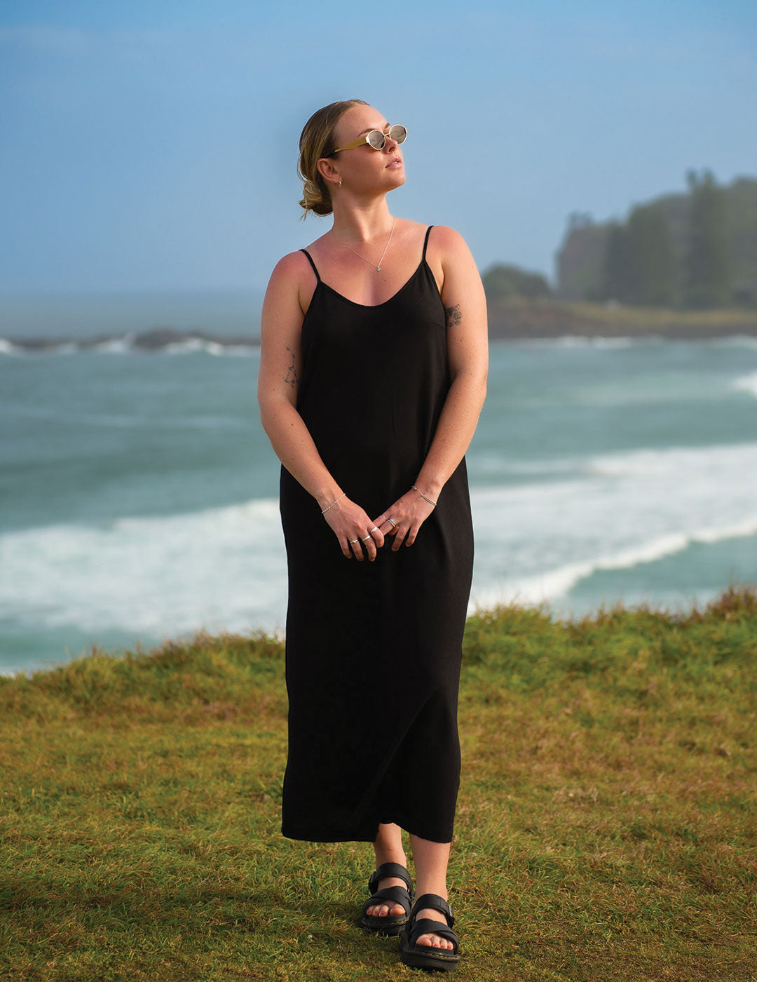 ALTO - Women's cami dress - Black