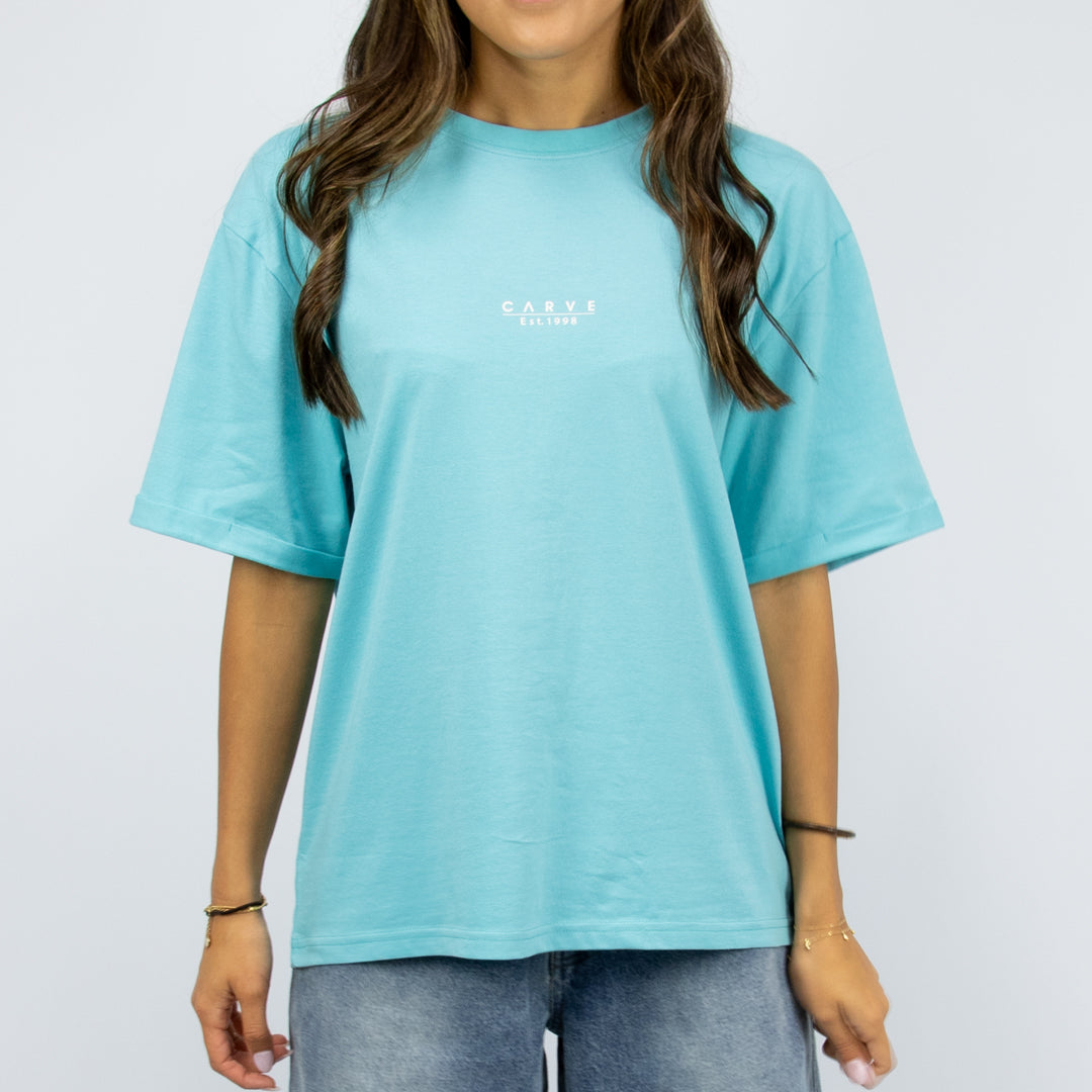 SERIES - Women's oversized short sleeve tee - Aqua