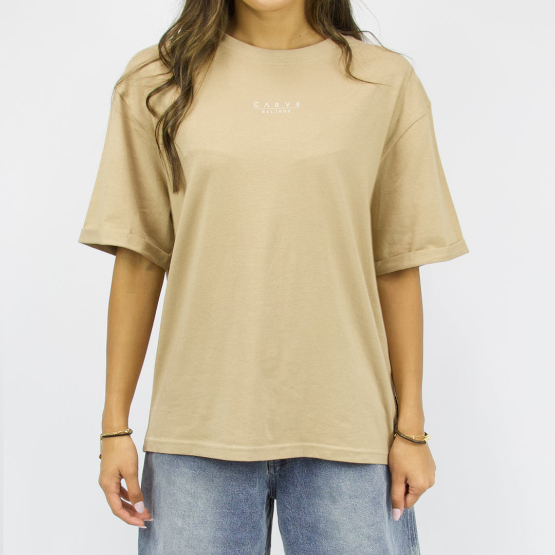 SERIES - Women Oversized Short Sleeve Tee - Nude