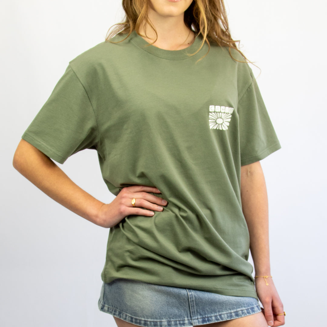 MOSAIC - Women's boyfriend fit short sleeve tee - Moss Green