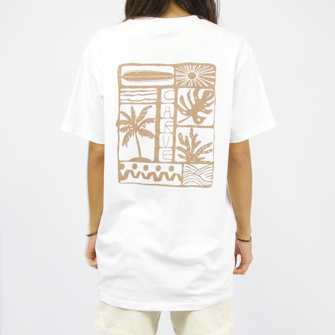 MOSAIC - Women's boyfriend fit short sleeve tee - White