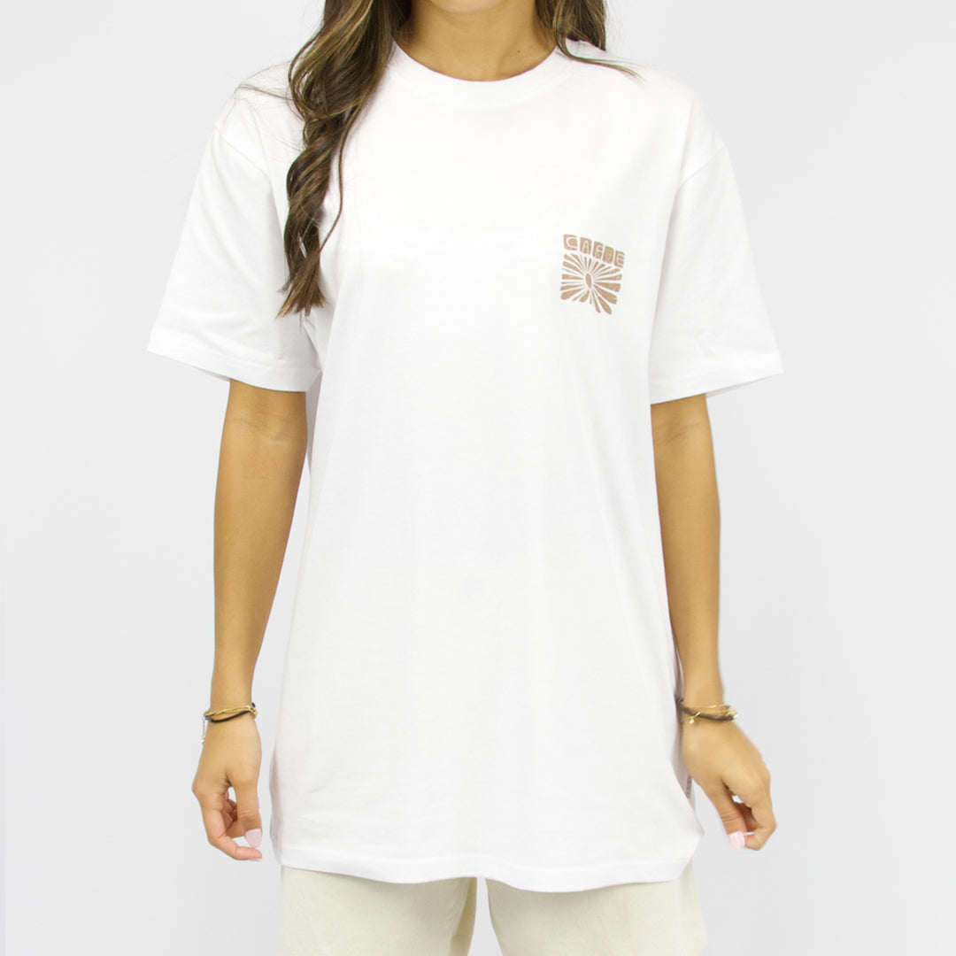 MOSAIC - Women's boyfriend fit short sleeve tee - White