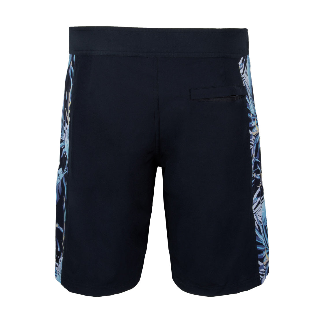 Kirra - Boy's Flat Waist Boardie - Black/Blue