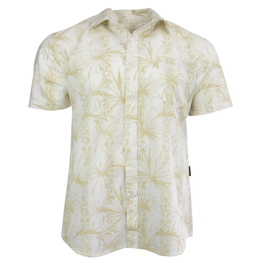 Pantropical - Mens Short Sleeve Button Up Shirt - White
