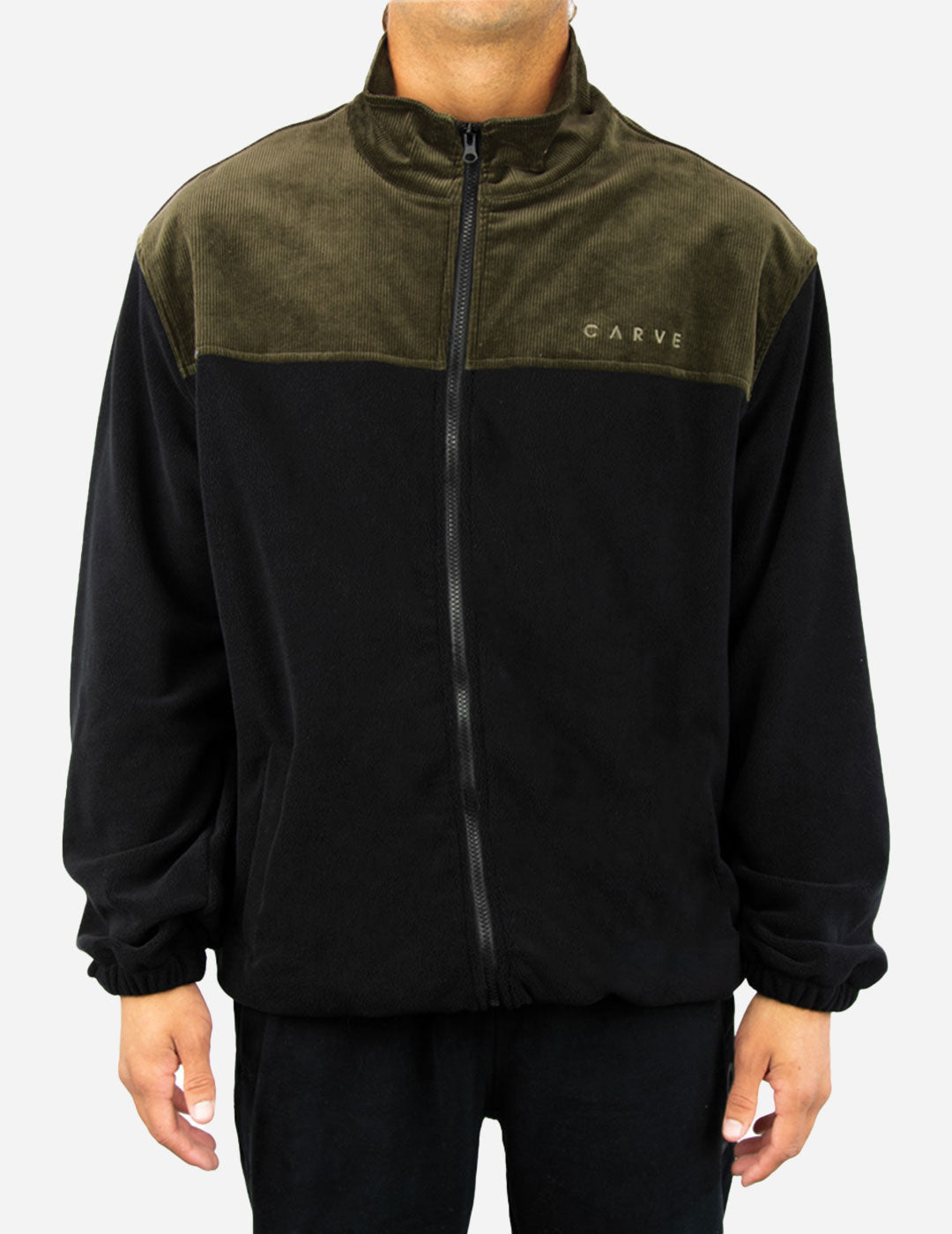 Saguaro - Mens Zip Front High Neck Jacket - Black Olive
