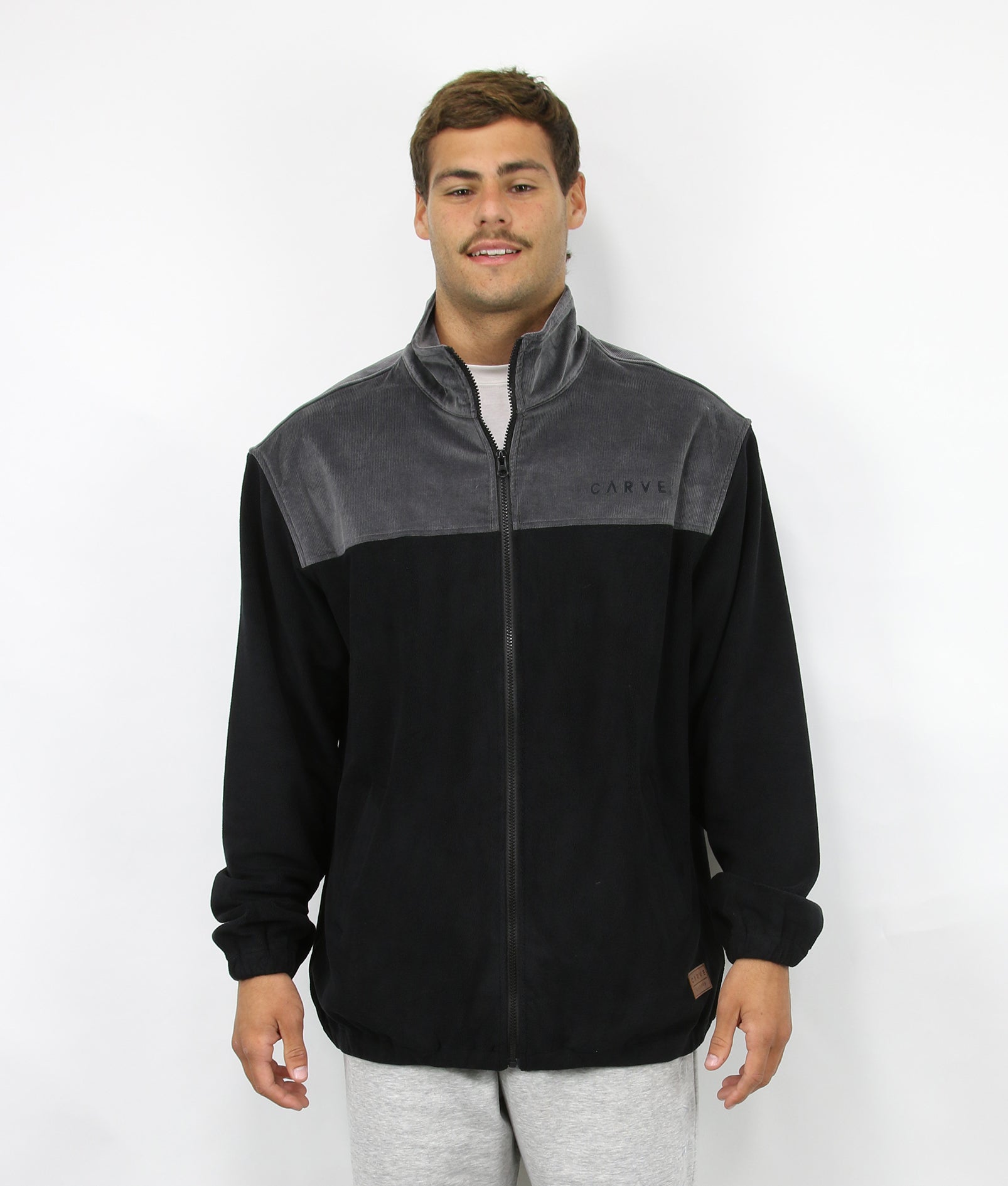 Saguaro - Mens Zip Front Jacket - Black Charcoal