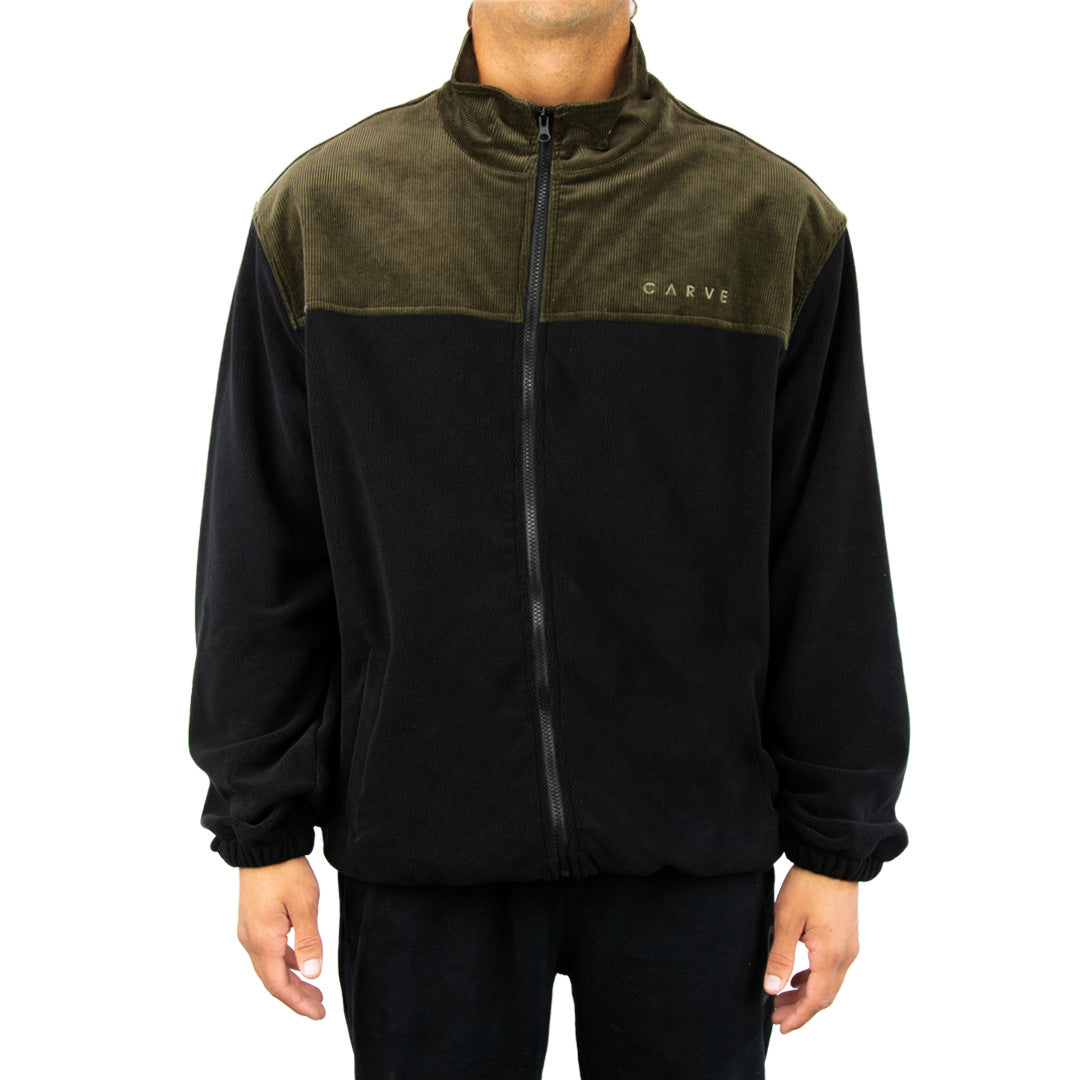 Saguaro - Mens Zip Front High Neck Jacket - Black Olive