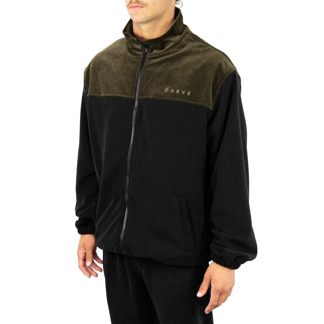 Saguaro - Mens Zip Front High Neck Jacket - Black Olive