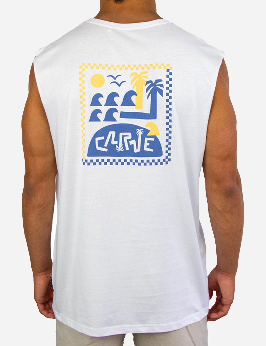 Palm Island - Mens Muscle Tee - White