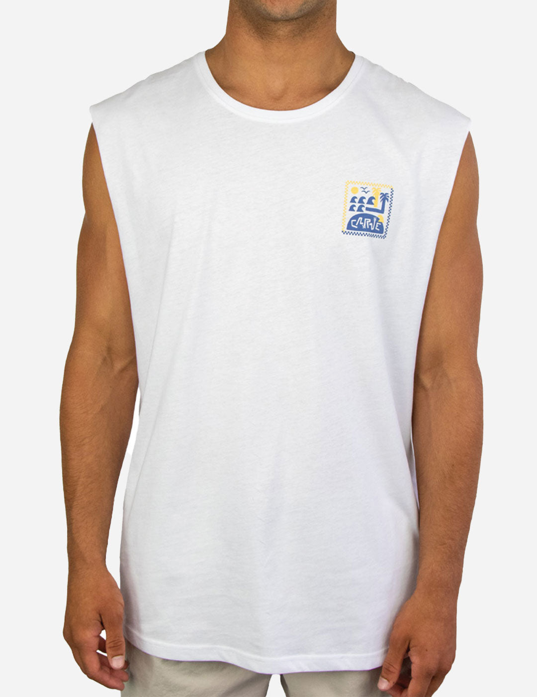 Palm Island - Mens Muscle Tee - White