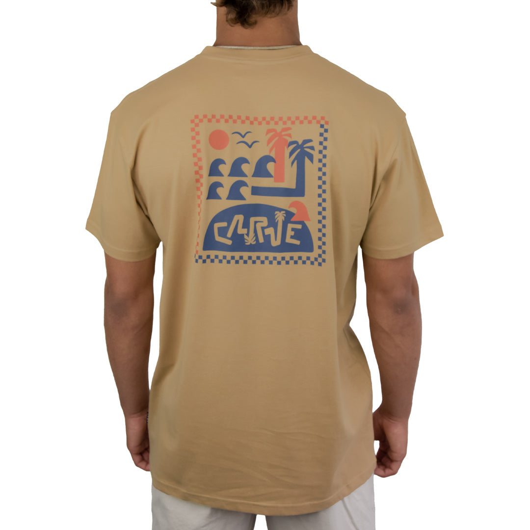 Surf 'N' Sun - Mens Short Sleeve Tee - Dark Sand