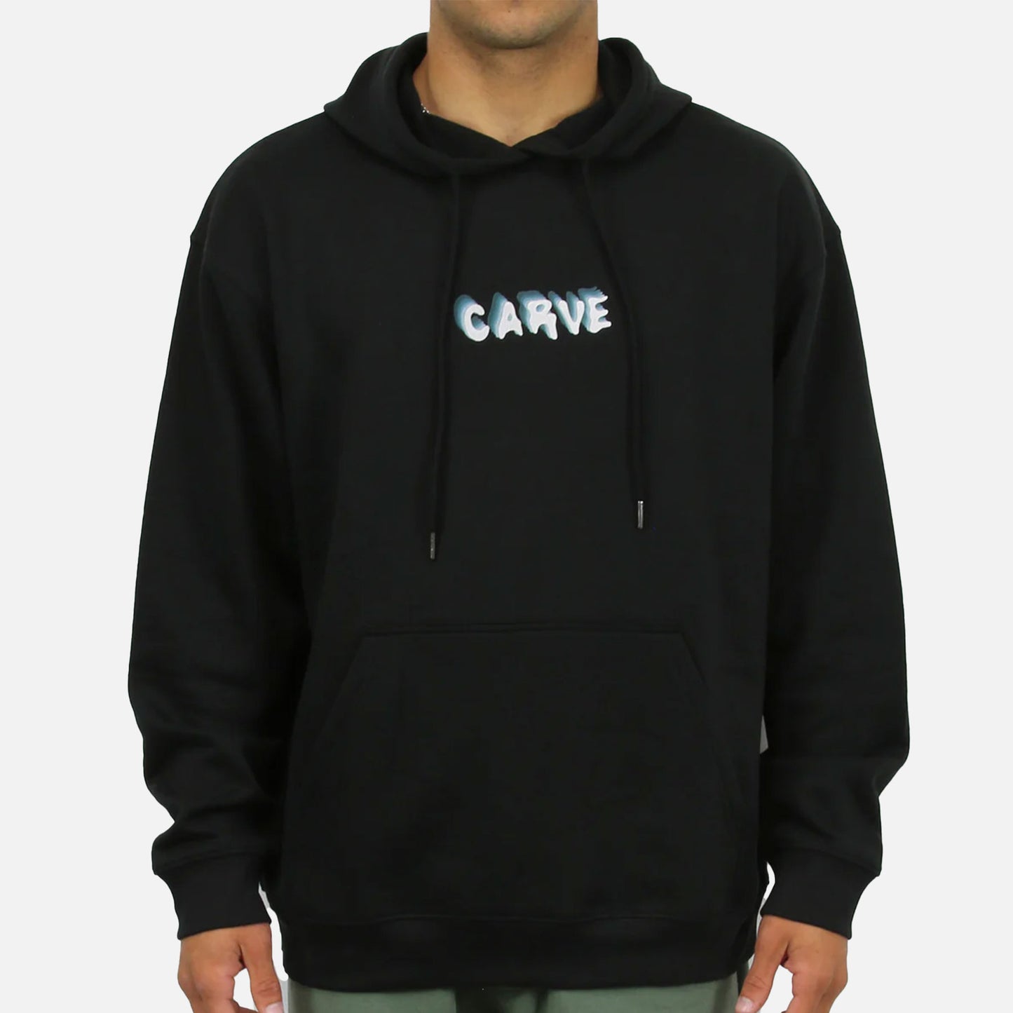 Waves - Mens Pullover Hooded - Black