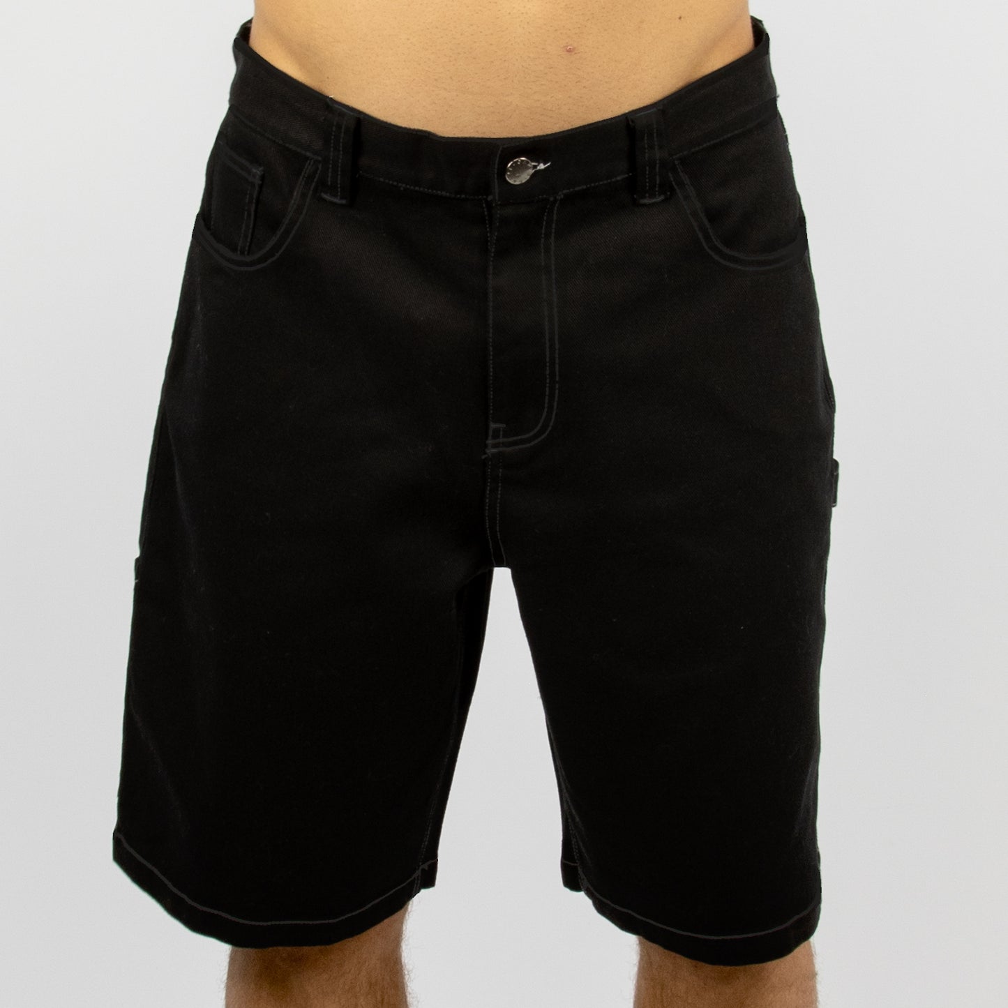 BYRON - Men's denim short - Black