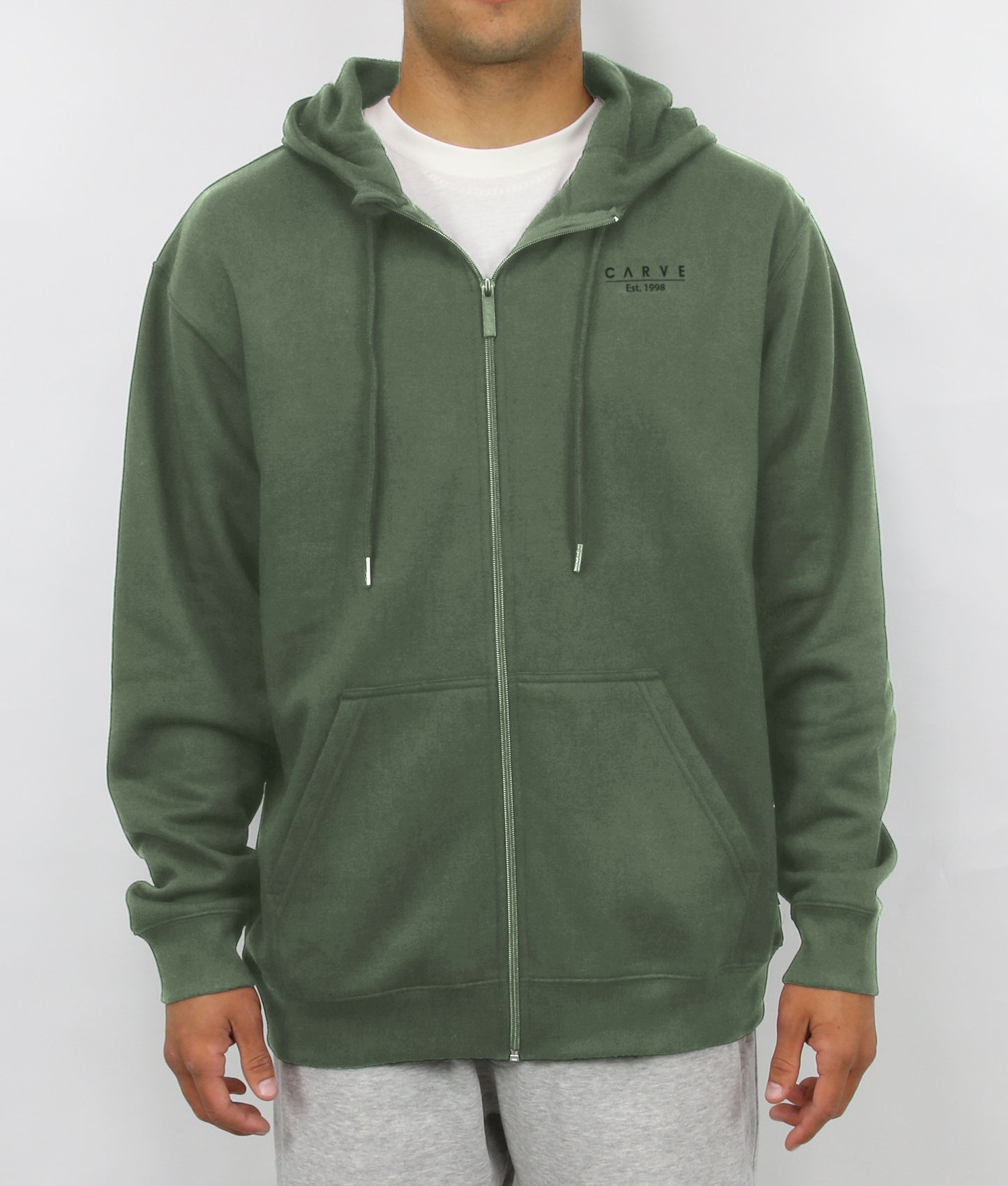 Mystic Men's Zip Hoodie Fleece - Moss Green