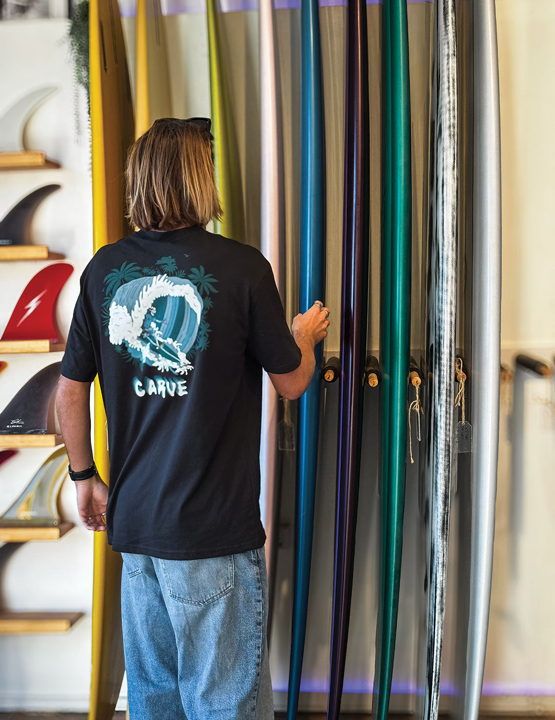 Waves - Mens Short Sleeve Tee - Black