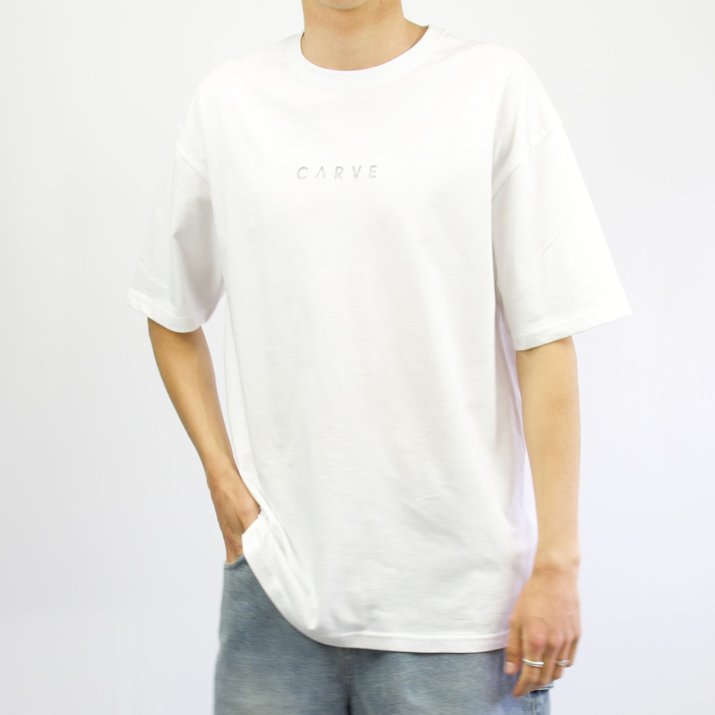 EXILE - Men's Oversized Short Sleeve Tee - White