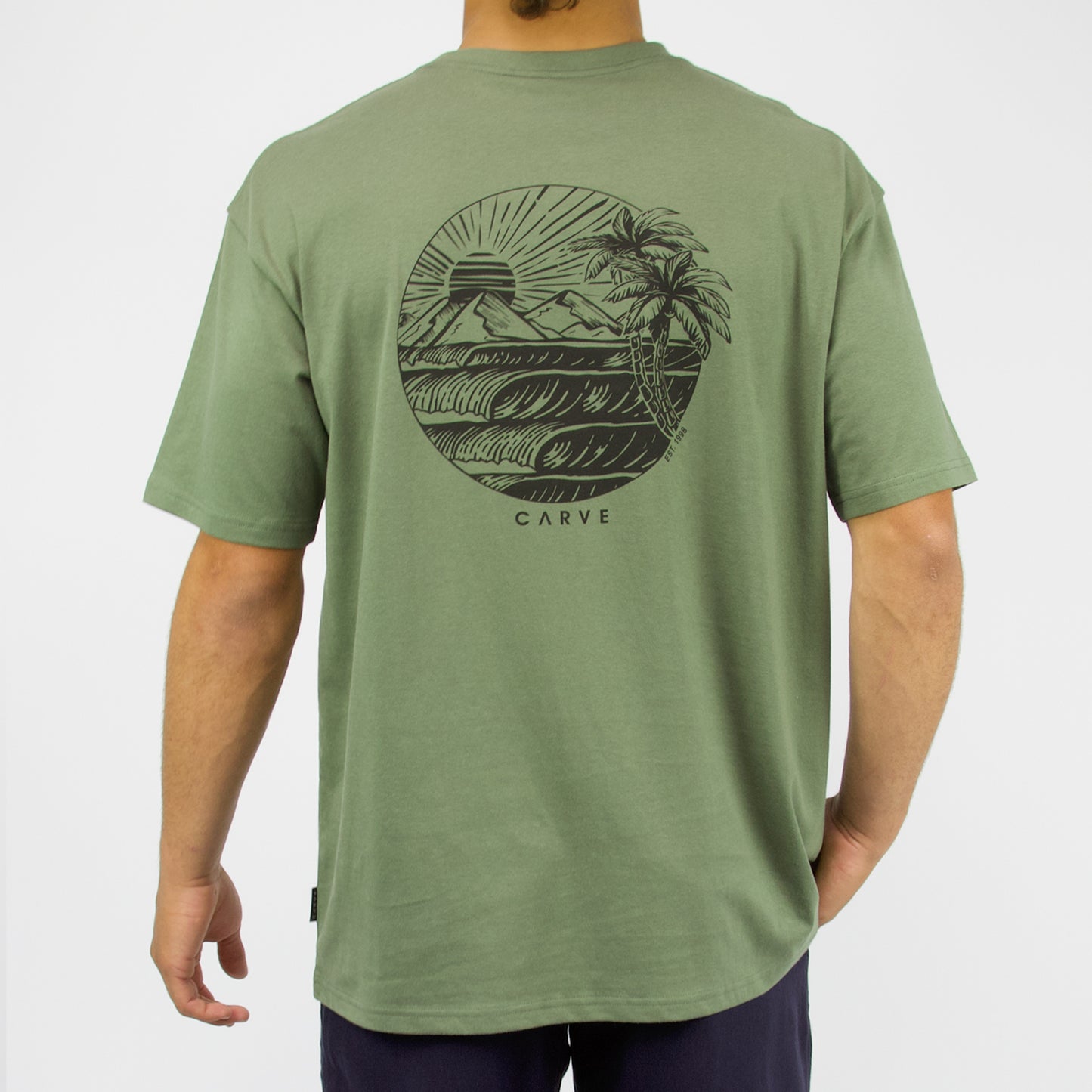 EVENTIDE- Men's Oversized Short Sleeve Tee - Moss Green
