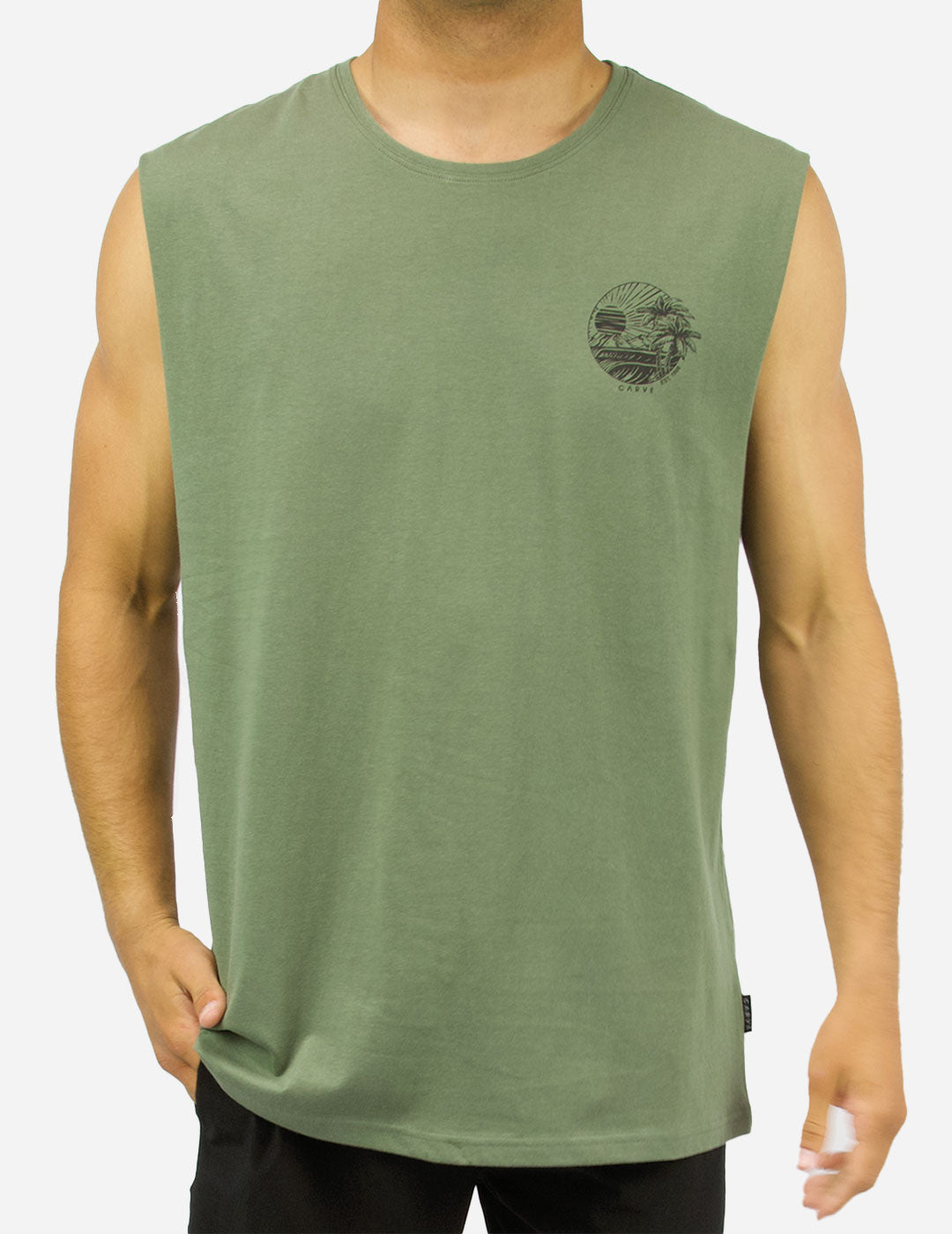 EVENTIDE - Boy's sleeveless muscle top - Moss Green
