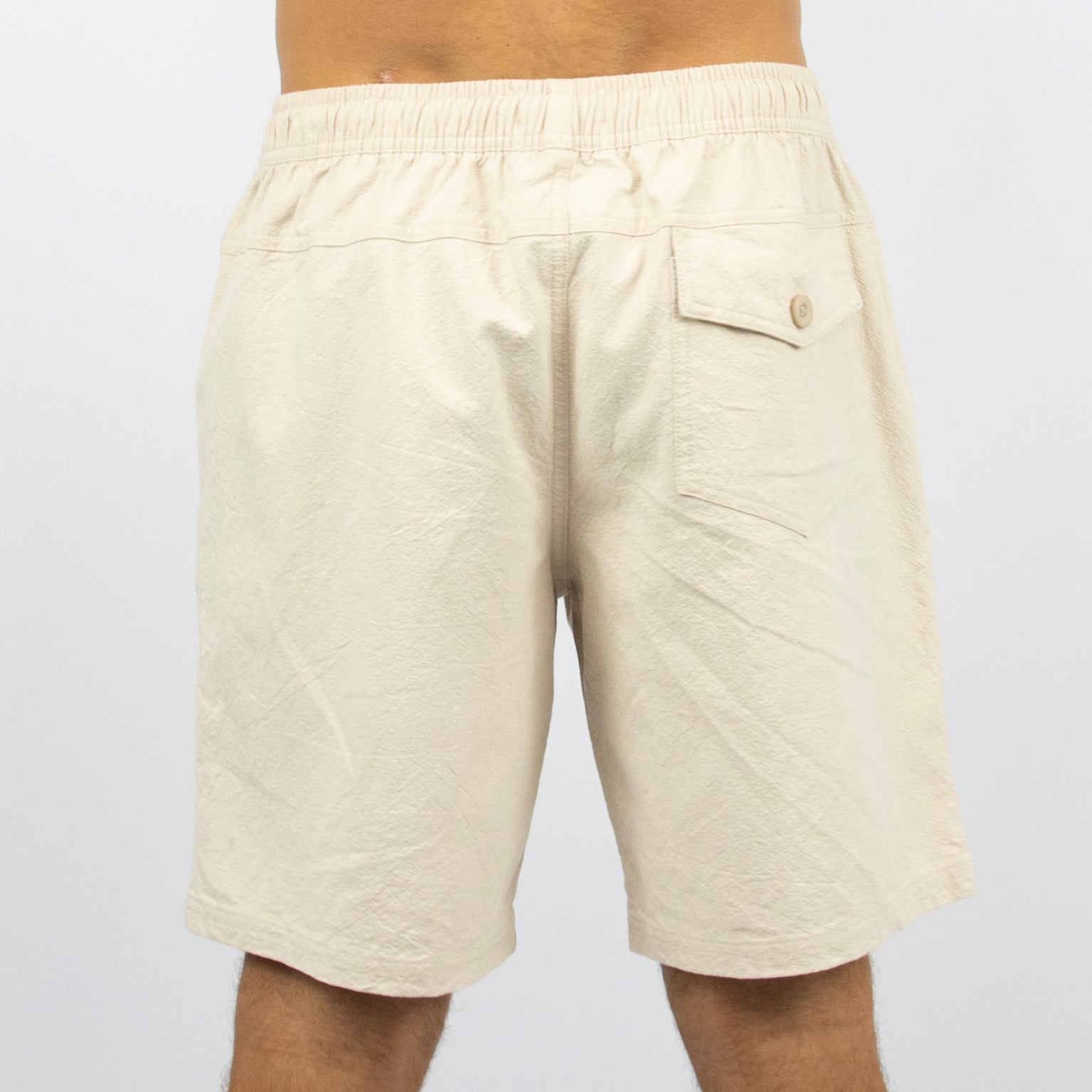 OXFORD - Men's elastic waist volley short - Biscuit