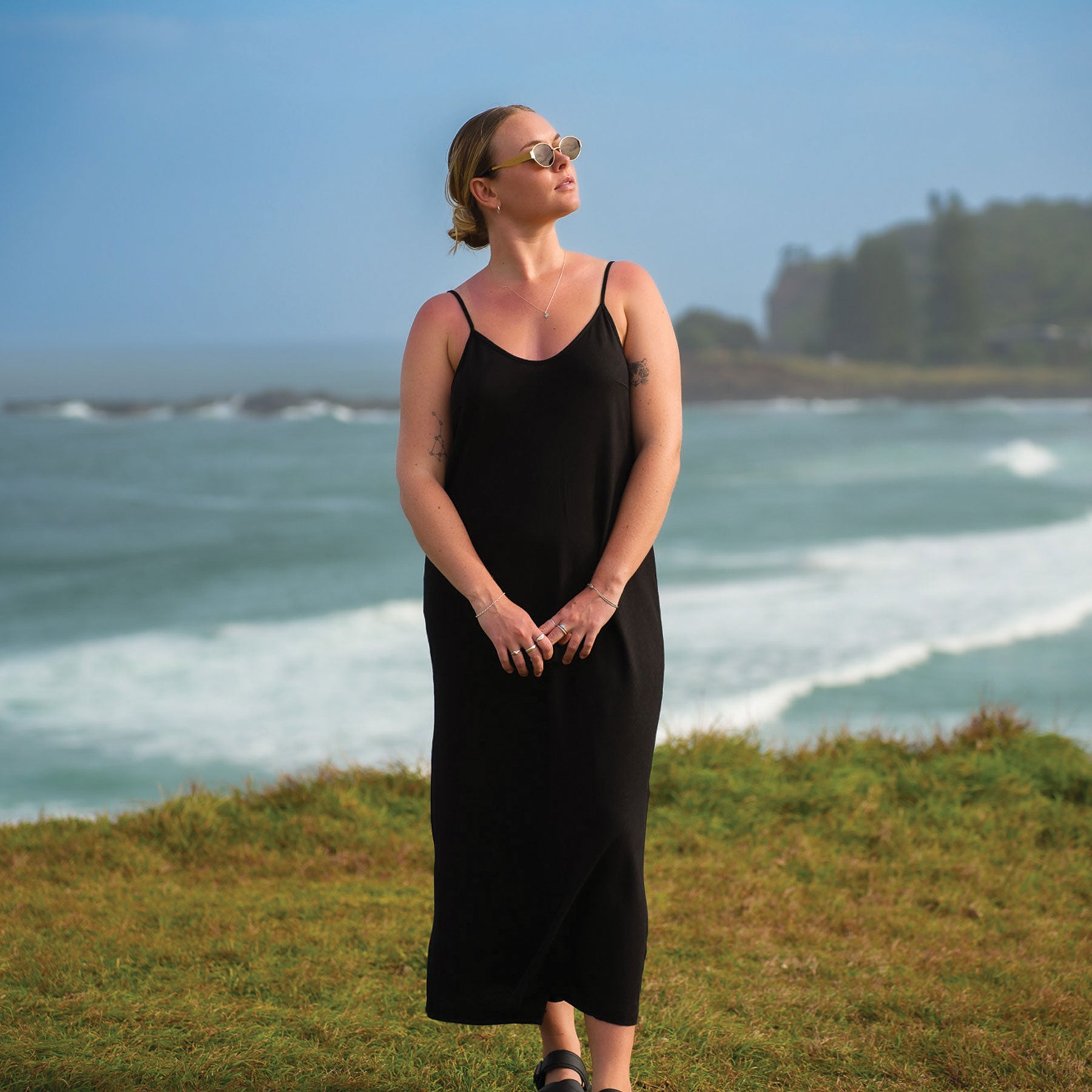 ALTO - Women's cami dress - Black