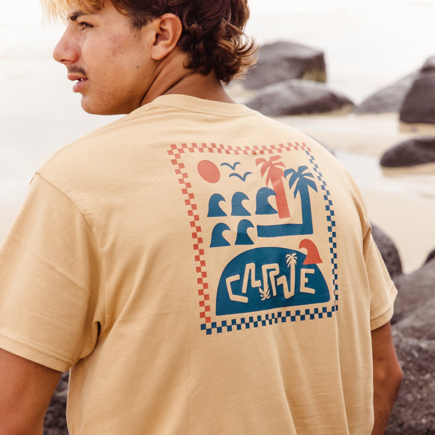 Surf 'N' Sun - Mens Short Sleeve Tee - Dark Sand