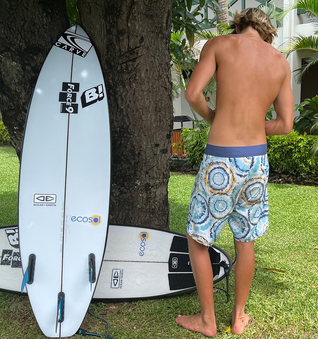 Vortex - Boys Flat Waist Boardshorts - Blue/Navy