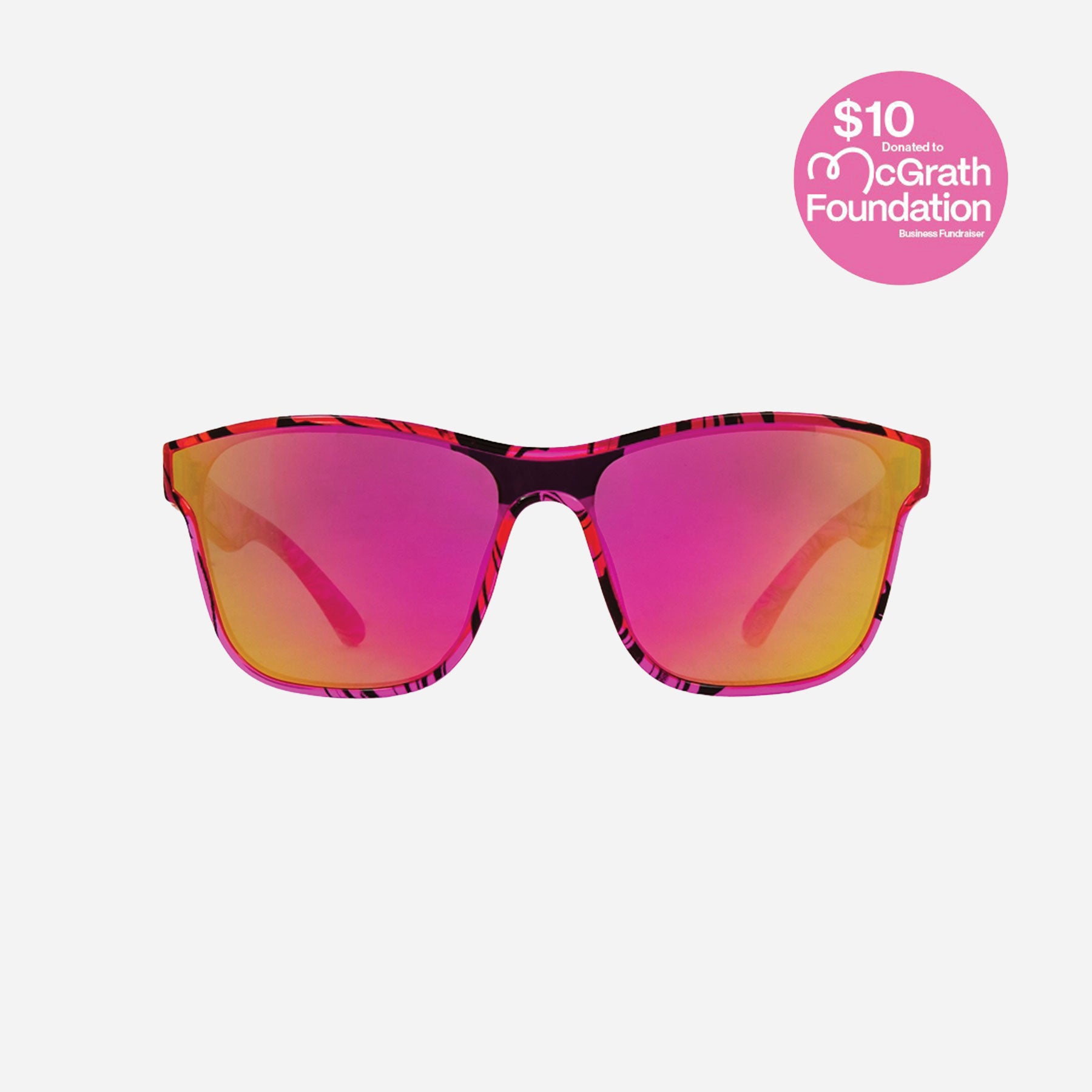 Riot - Gloss XTL Hot Pink Swirl Frame with Grey and Pink Gold Lens