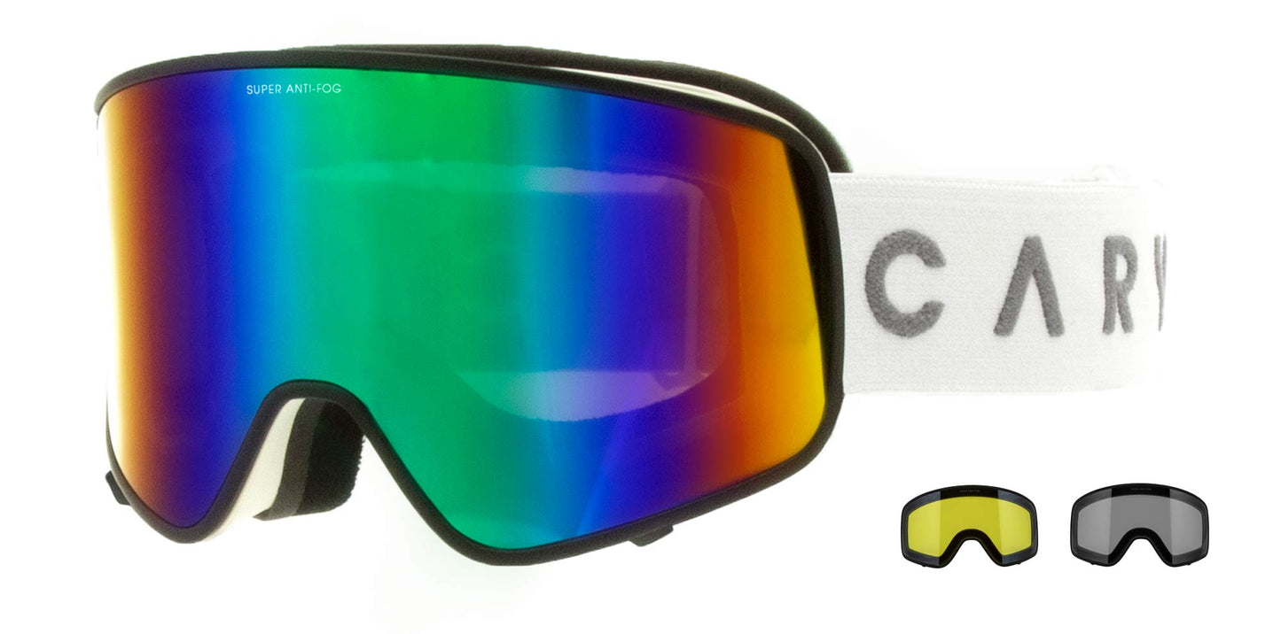 Summit - Matt White Frame, Grey Lens with Green Iridium & Yellow Lens with Clear Flash Coating