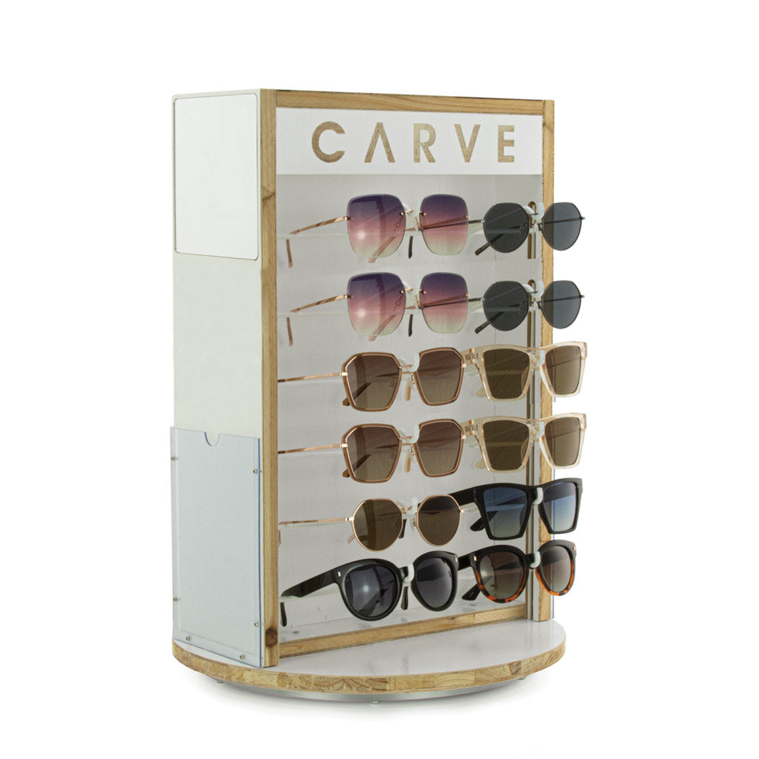 24pc Counter Box Rotating Eyewear Stand - White